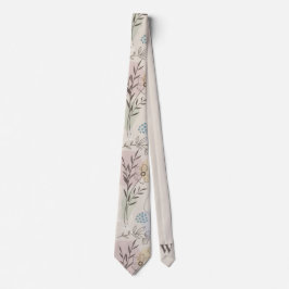 Pastell-Wildblumen-Collage – Chic florale Geometri Krawatte
