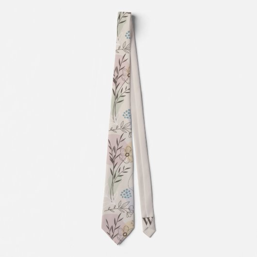 Pastell-Wildblumen-Collage – Chic florale Geometri Krawatte (Vorderseite)