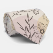 Pastell-Wildblumen-Collage – Chic florale Geometri Krawatte (Gerollt)