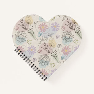 Pastell-Wildblumen-Collage – Chic florales Geometr Notizblock