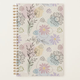 Pastell-Wildblumen-Collage – Chic florales Geometr Planer