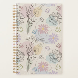 Pastell-Wildblumen-Collage – Chic florales Geometr Planer