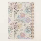 Pastell-Wildblumen-Collage – Chic florales Geometr Planer (Rückseite)