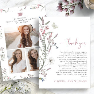 Pastell-Wildblumen-Foto Dankeskarte