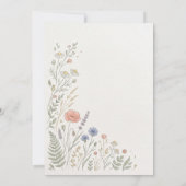 Pastell-Wildblumen-Hochzeit Einladung (Rückseite)