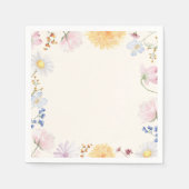 Pastell-Wildblumen-Papier-Serviette Serviette (Vorderseite)
