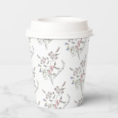 Pastell-Wildblumen Pappbecher (Rückseite)