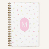 Pastell-Wildblumen-Rosa-Monogramm-Journal-Notizbuc Notizblock (Vorderseite)