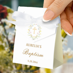 Pastell-Wildblumen-Taufzelt Geschenkschachtel