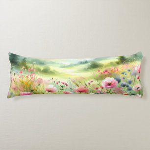 Pastell-Wildblumenwiesen-Landschaft Seitenschläferkissen