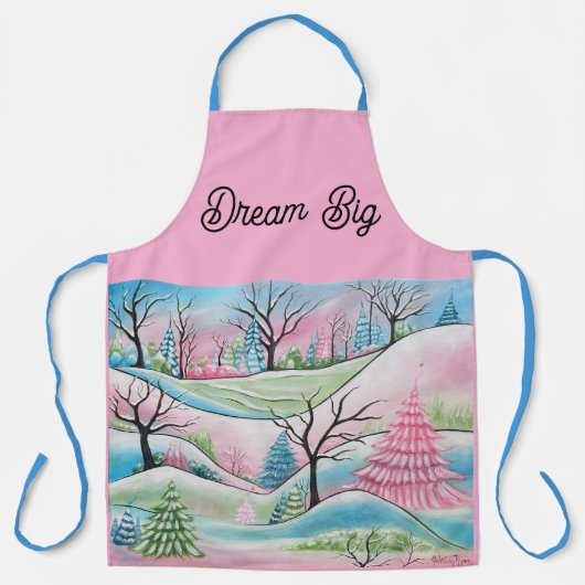 Pastell-Winterwald Whimsical Art Schürze (Vorderseite)