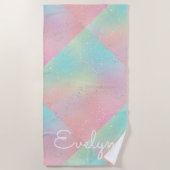 Pastell wirbelnde gefärbte Krawatte niedlich rosa, Strandtuch (Vorderseite)