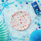 Pastell-Wunder-Wasserfarben-Herzen-Medley Pappteller (Party)