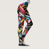 Pastell Zeichnend Abstrakt dimensionale Geometrie Leggings (Rechts)