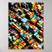 Pastell Zeichnend Abstrakt dimensionale Vertikale Poster (Vorne)