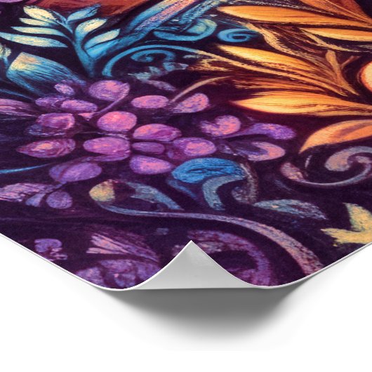 Pastell Zeichnend Abstrakte Landschaft Poster (Ecke)