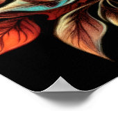 Pastell Zeichnend asiatische Blumenfasan Poster (Ecke)