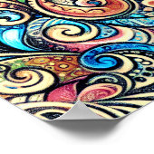 Pastell Zeichnend Bohemisches, kompliziertes Desig Poster (Ecke)