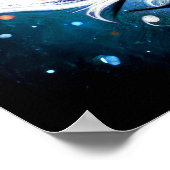 Pastell Zeichnend Chinesischer Blauer Fisch Poster (Ecke)