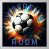 Pastell Zeichnend Fußball-Burst personalisieren Poster (Vorne)
