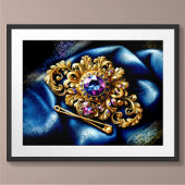 Pastell Zeichnend Gold- und Edelsteinfibel Poster