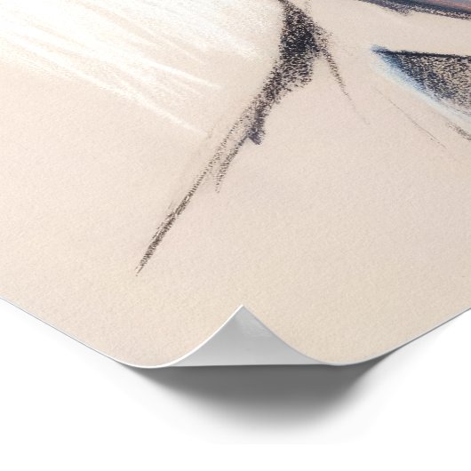 Pastell Zeichnend handsome man Blue Eyes Beard Poster (Ecke)