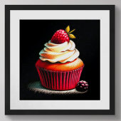 Pastell Zeichnend Himbeere Cupcake Poster