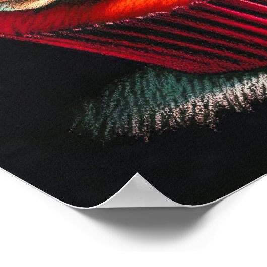 Pastell Zeichnend Himbeere Cupcake Poster (Ecke)