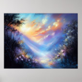 Pastell Zeichnend Himmlische Landschaft Poster (Vorne)