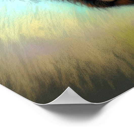 Pastell Zeichnend Hochlandkuh Poster (Ecke)