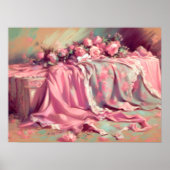 Pastell Zeichnend rosa Stoffe und Rose Poster (Vorne)