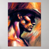 Pastell Zeichnend Rough Style Sketch Shirless Cowb Poster (Vorne)