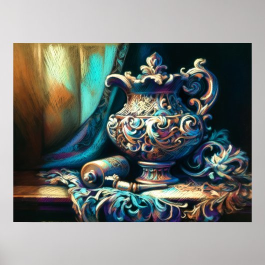 Pastell Zeichnend Schiffsbaustoff Poster (Vorne)