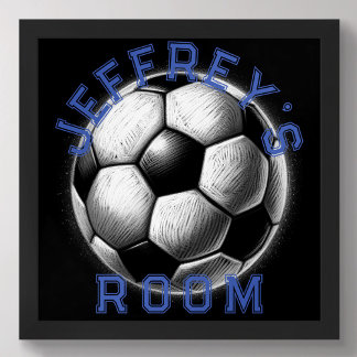 Pastell Zeichnend Schwarz-weißer Fußballball perso Poster