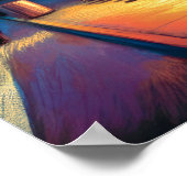 Pastell Zeichnend Vintages Abendessen und Auto Poster (Ecke)