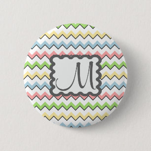 Pastell Zickzack mit Monogram von Shirley Taylor Button