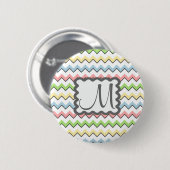 Pastell Zickzack mit Monogram von Shirley Taylor Button (Vorne & Hinten)