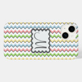 Pastell Zickzack mit Monogram von Shirley Taylor Case-Mate iPhone Hülle (Rückseite (Horizontal))