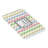 Pastell Zickzack mit Monogram von Shirley Taylor Magnet (Rechte Seite)