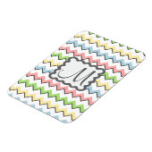 Pastell Zickzack mit Monogram von Shirley Taylor Magnet (Linke Seite)