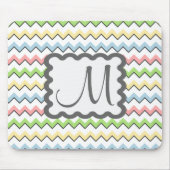 Pastell Zickzack mit Monogram von Shirley Taylor Mousepad (Vorne)