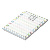 Pastell Zickzack mit Monogram von Shirley Taylor Notizblock (Rotiert)