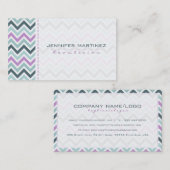 Pastell Zickzack Retro Muster 2a Visitenkarte (Vorne/Hinten)