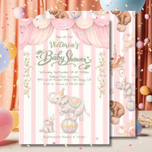 Pastell-Zirkus-Baby-Party Einladung