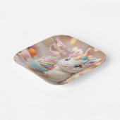 Pastell-Zucker-Einhorn mit Regenbogen-Cupcake Pappteller (Gewinkelt)