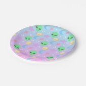 Pastellalien-Muster Pappteller (Schrägansicht)