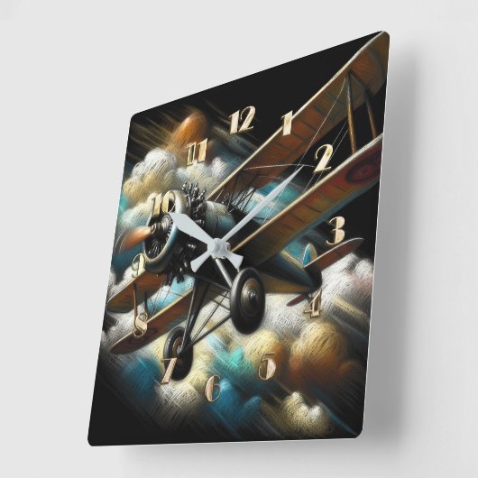 Pastellantiker Flugzeug-Flugzeug Quadratische Wanduhr (Winkel)