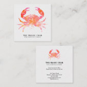 *~* PastellAquarell-Krabben-feines Speisen durch Quadratische Visitenkarte (Vorne/Hinten)