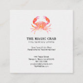 *~* PastellAquarell-Krabben-feines Speisen durch Quadratische Visitenkarte (Rückseite)