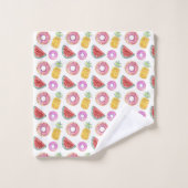 PastellAquarell-Pool-Floss-Muster Badhandtuch Set (Waschlappen)